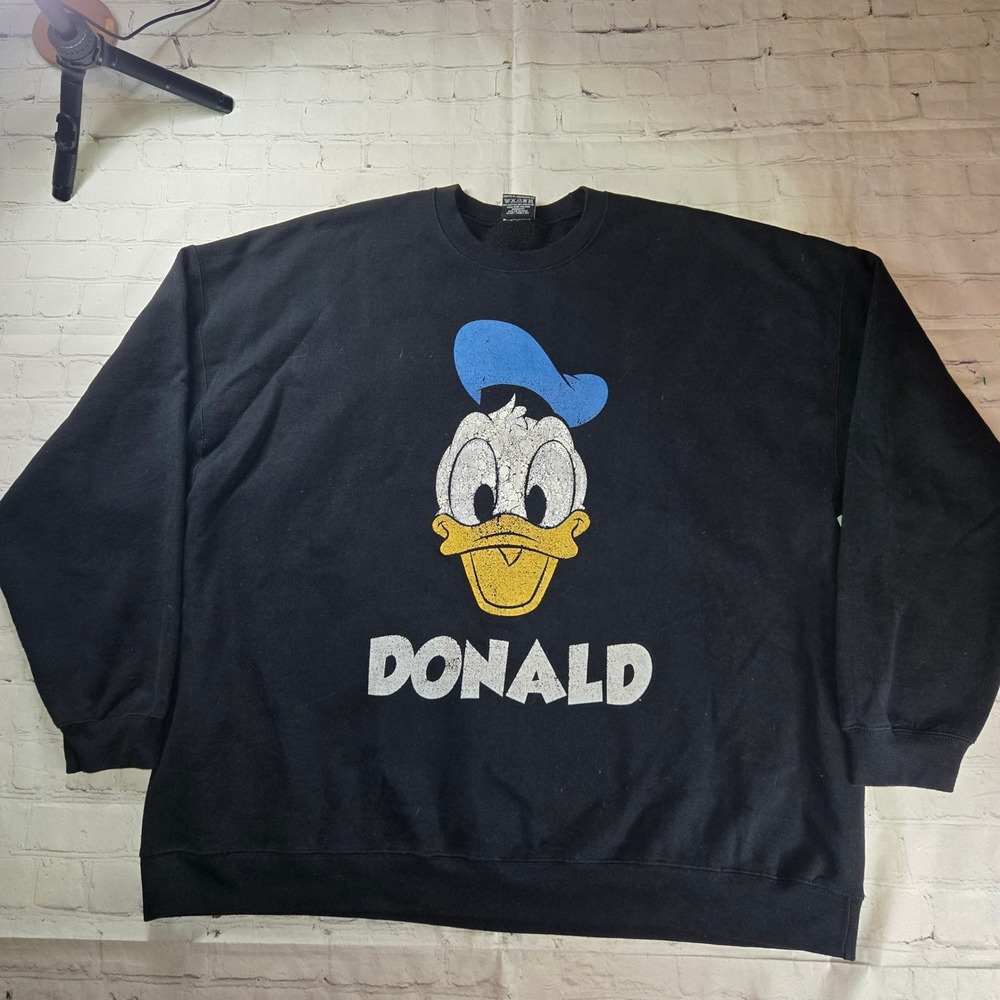 Absolute Cult Disney Donald Duck Graphic Sweatshirt Black XXXL 3XL Distressed